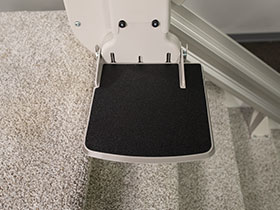 Bruno Elite straight stairlift larger footrest option